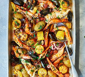 One-pan seafood roast with smoky garlic butter InnStoreMarine